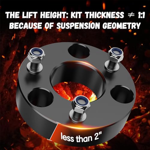 Image of 2 inch Front Leveling Lift kit for Dodge Ram 1500 2009-2026 4WD, Lifronkit Raise 2 Inch Front Strut Spacers Compatible with Dodge Ram Suspension Lift Kits 2009-2026 Black Anodized(new version)