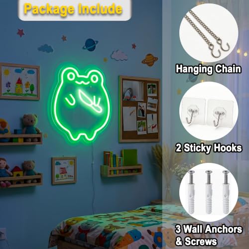 Image of Frog Neon Sign for Wall Decor Light Up Sign Led Signs for Room Party Home Wall Decor USB Powered