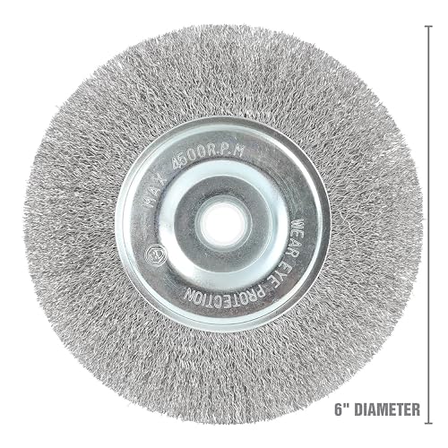 Image of OEMTOOLS 26057 6-Inch Coarse Wire Wheel, Wire Wheel for Angle Grinder, Surface Prep and Deburring, Carbon Steel, Max 4500 RPM