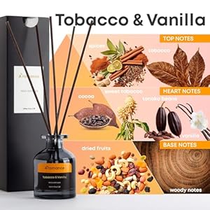 Tobaccovanilla reed diffuser set spicy oriental fragrance 338 oz scent fragrance oil diffuser for bedroom bathroom home decor and gift decorative air fresheners with sticks  urban country home decor