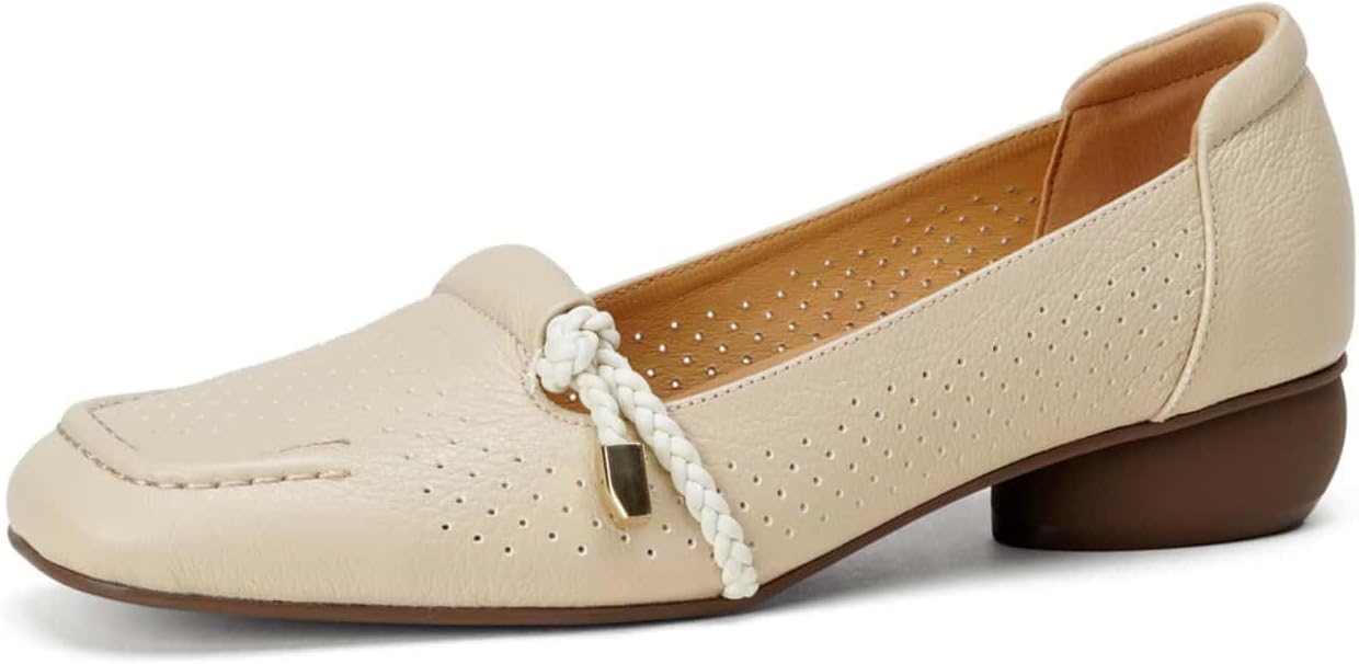 TinaCus Women's Penny Loafers Genuine Leather Handmade Cutting Out Slip On Summer Pumps