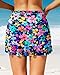 Pinup Fashion Bathing Suit Swim Skirt Bottoms High Waisted Women 2026 Colorful Flower Drawstring Built-in Brief M