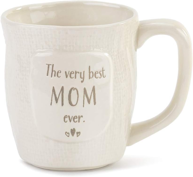 Cheapest 🛒 The Very Best Mom Ever Heart Textured White 12 ounce Ceramic Stoneware Mug Super Sale 🛒 The Very Best Mom Ever Heart Textured White 12 ounce Ceramic Stoneware Mug