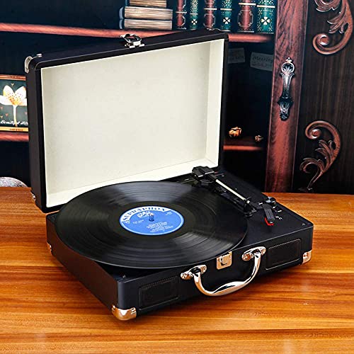 DRSM Rétro Gramophone Multi-Function Portable Bluetooth Vinyl Record Turntable Player – Enregistreur Noir - Les Beatles, Paul McCartney, John Lennon, RIngo Starr, George Harrison DRSM Rétro Gramophone Multi-Function Portable Bluetooth Vinyl Record Turntable Player - Enregistreur Noir – Image 6