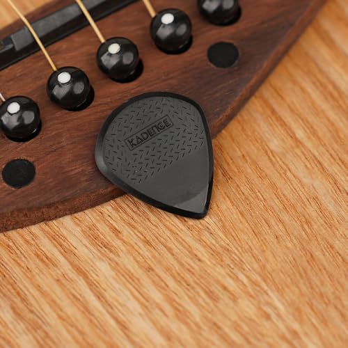 Image of Kadence NG4 Jamming Series Nylon Guitar Picks (Pack of 4) | 0.73, 0.88, 1.55 & 1.80mm Plectrums | Anti-Slip Grip for Precision Control | For Acoustic, Electric & Bass Guitars | Black