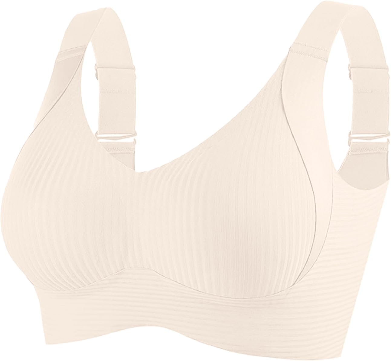 Bras for Women No Underwire Full Coverage Adjustable Bra Comfort Wireless Ribbed Bras 2025