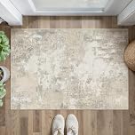 PureCozy Entryway Rug Indoor Door mat, Beige Abstract Small Washable Area Rugs Kitchen Bathroom Office Dining Room Mat, Low Pile Vintage Non-Slip Bedroom Carpet for Front Door Entrance, 60x90 cm