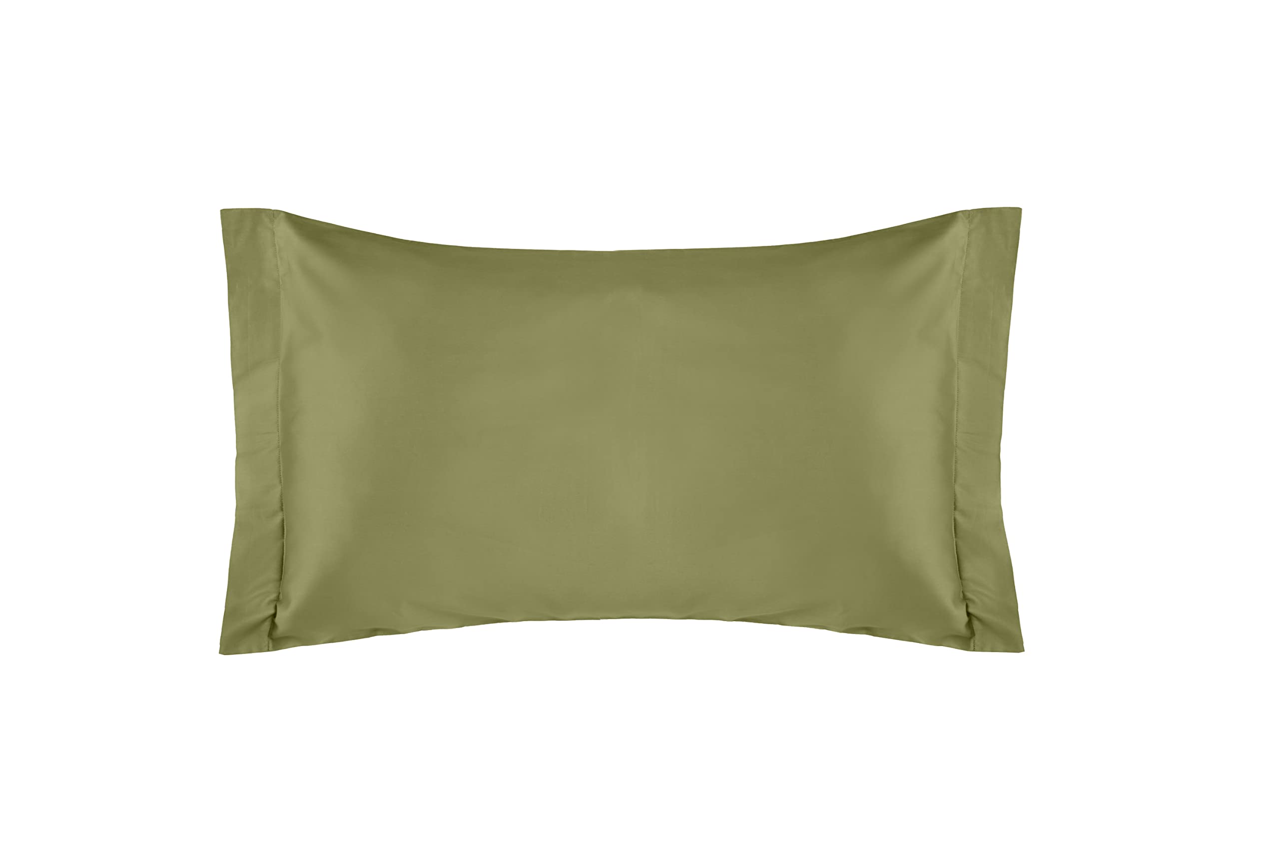 VANITA' DI RASO Completo letto Lenzuola di Raso Matrimoniale, Made in Italy, Lenzuolo piano 240x290cm + Lenzuolo Sotto con Angoli 160x190cm + 2 Federe a 2 Volani 50x80cm - Verde Oliva