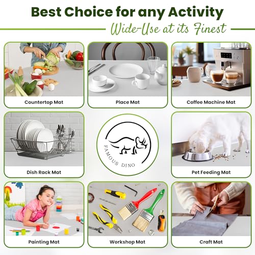 Image of Premium Large Silicone Mat 28 inch x 20 inch Silicone Mat Heat Resistant, Kitchen Counter Mat Waterproof for Coffee Machine, Glass Top Stove Cover, Countertop Protector Air Fryer, Baking mat (Light Gray)