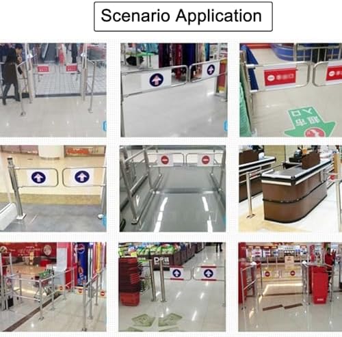 Stainless Steel Automatic Rebound Swing Gate - 1-Way Closing Access Door for Outdoor Use, Ideal for Warehouses, Libraries & Commercial Spaces - 180cm/70.8in