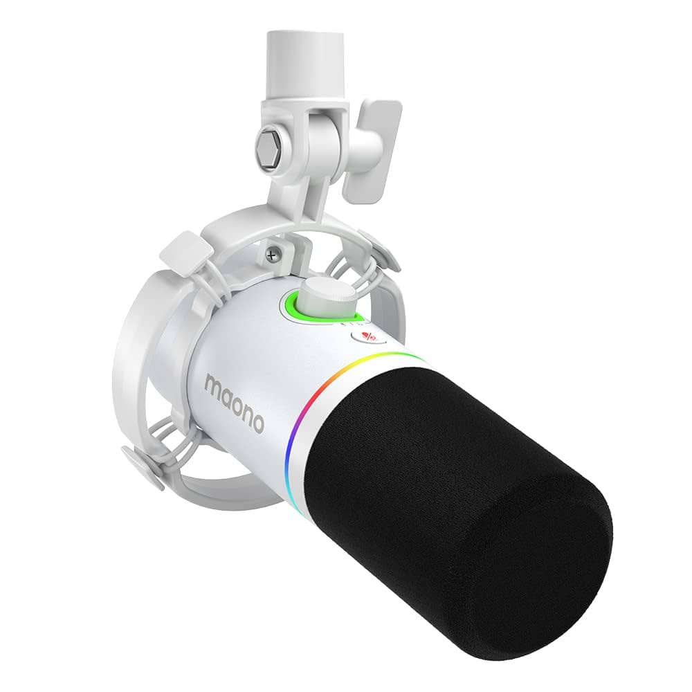 【開封済　未使用品】MAONO ゲーミングマイク USB/XLR PD200X MAONO XLR/USB Dynamic Microphone, RGB Gaming Mic with