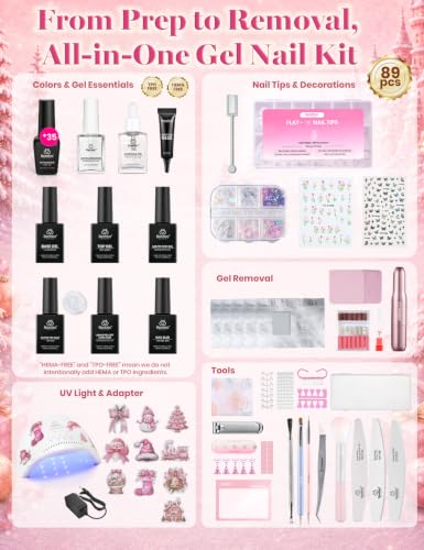 Image of Beetles Christmas Gel Nail Polish Kit with U V Light, 35Colors Gel Nail Set