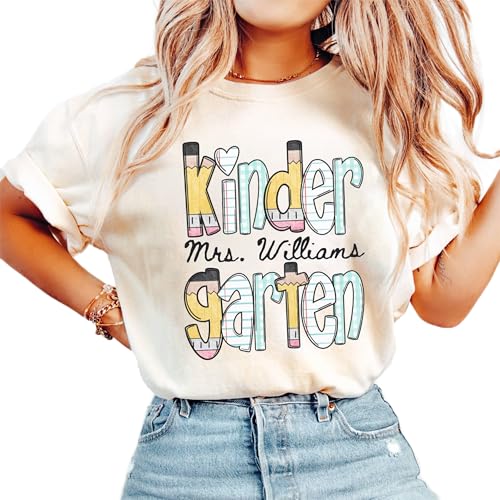 Personalized Kindergarten Teacher Shirt, Custom Pullover Gift for Educators, Back to School