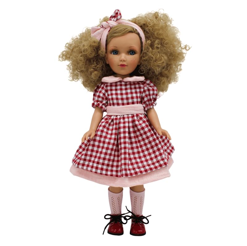 FOLK Muñeca Mari's Original Artesanía 41 cm., colección Vidal Rojas Dolls Vestido Cuadros.