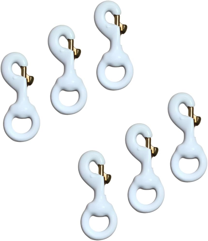 Gettysburg Flag Works Set of Six (6) 3" Rubber Coated Brass Swivel Snaps Clips for attaching Flags to flagpoles on Rope Halyard, Coated to Reduce Noise (Qty 6)