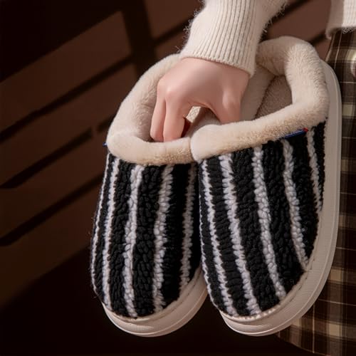 Women House Fuzzy Slippers Slip-on Memory Foam Indoor Outdoor Comfortable Soft Slides Unisex Home Cozy Shoes Winter Warm Plush Bedroom Shoes with Fleece Lining Comfy Trendy Slippers4