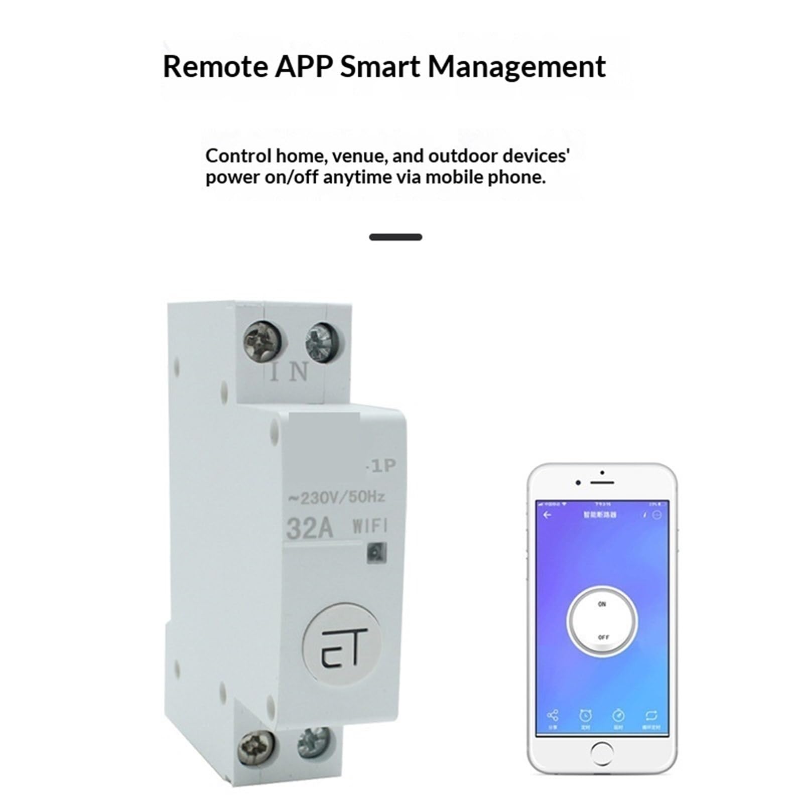 Interruttore automatico, Misuratore Di Consumo 1P+N Guida DIN WiFi Interruttore Automatico per impianti solari fotovoltaici