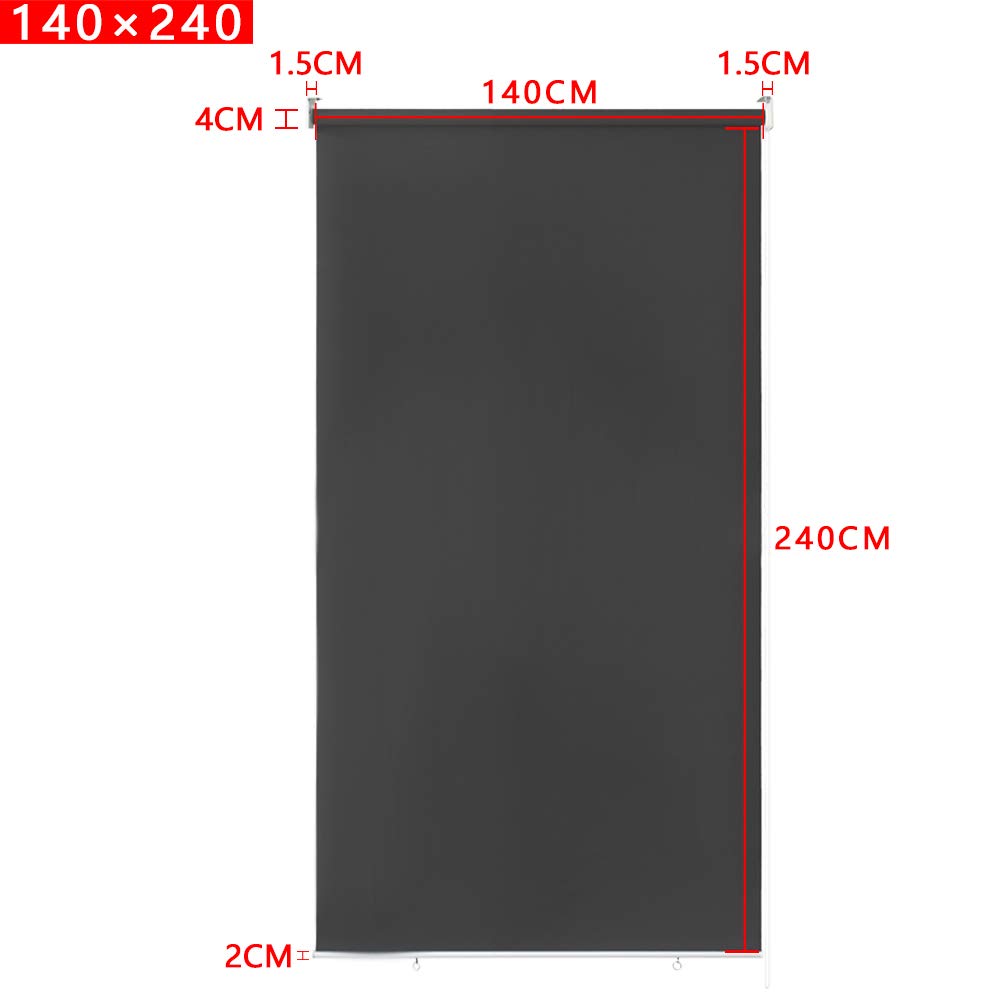 HENGMEI 140x240cm Store Enrouleur déroulant auvent Vertical Extérieur à Enrouleur Pare-Vue pour Balcon et terrasse, Anthracite