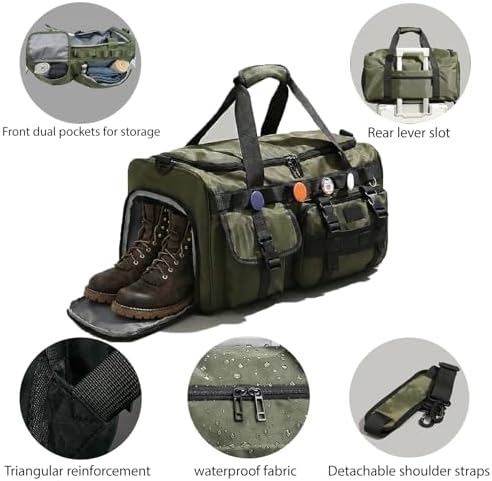3-in-1 Gym & Travel Bag for Men & Women, 45L Sports Duffle Backpack with Shoe Compartment & Wet Pocket, Workout, Weekend & Overnight Bag - 3