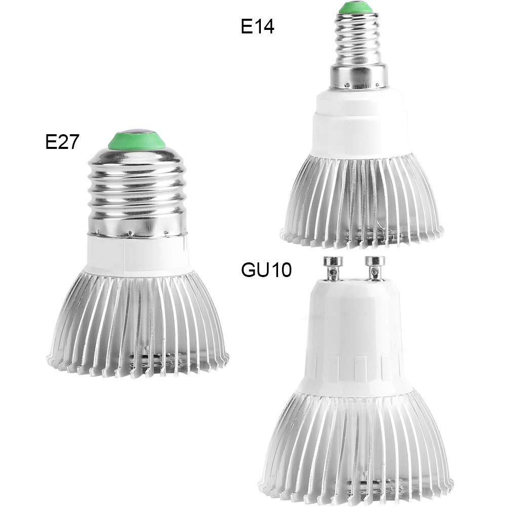 Lampadina Coltivazione Piante Delaman - 18W LED Full Spectrum, Base GU10/E27/E14, Per Idroponica