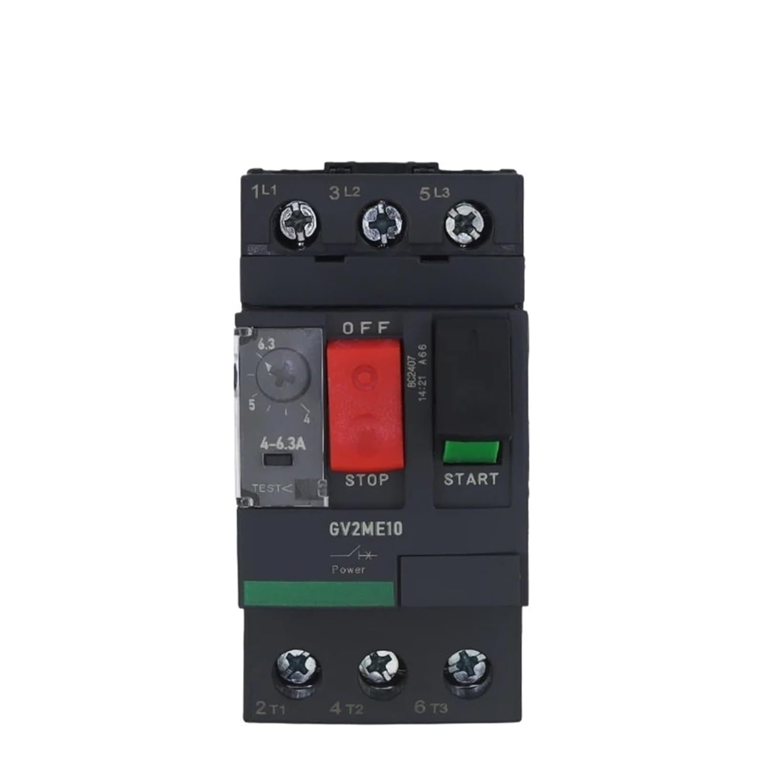1pcs Motor Thermal Magnetic Circuit Breaker Switch Button, GV2ME06, GV2ME07, GV2ME08,GV2ME10.GV2ME14,GV2ME16,GV2ME20,GVME22,GVME32(GV2ME01 0.1-0.16A)
