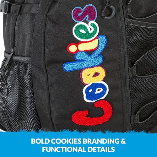 Image of COOKIES Bungee Smell Proof Backpack - Large Odorless Travel Backpack for Men & Women, Carry-On, Work, Stylish & Spacious Bag 23.1L - Black
