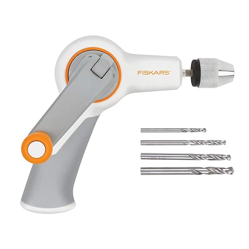 Taladro manual de precisión para manualidades Fiskars, gris, blanco/gris