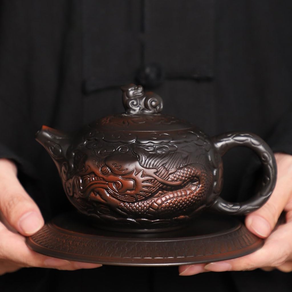Ceramiczny czajniczek spersonalizowany fioletowy garnek ceramiczny ręcznie robiony czajniczek domowy ręcznie robiony chiński zestaw do herbaty popołudniowa herbata herbaciarnia czajniczek dzbanek do