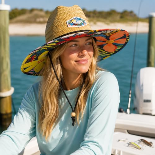 Image of Palmyth Straw Hat for Men & Women Sun Hats, Beach Hat, Fishing Hat Wide Brim UPF 50+ Sun Protection