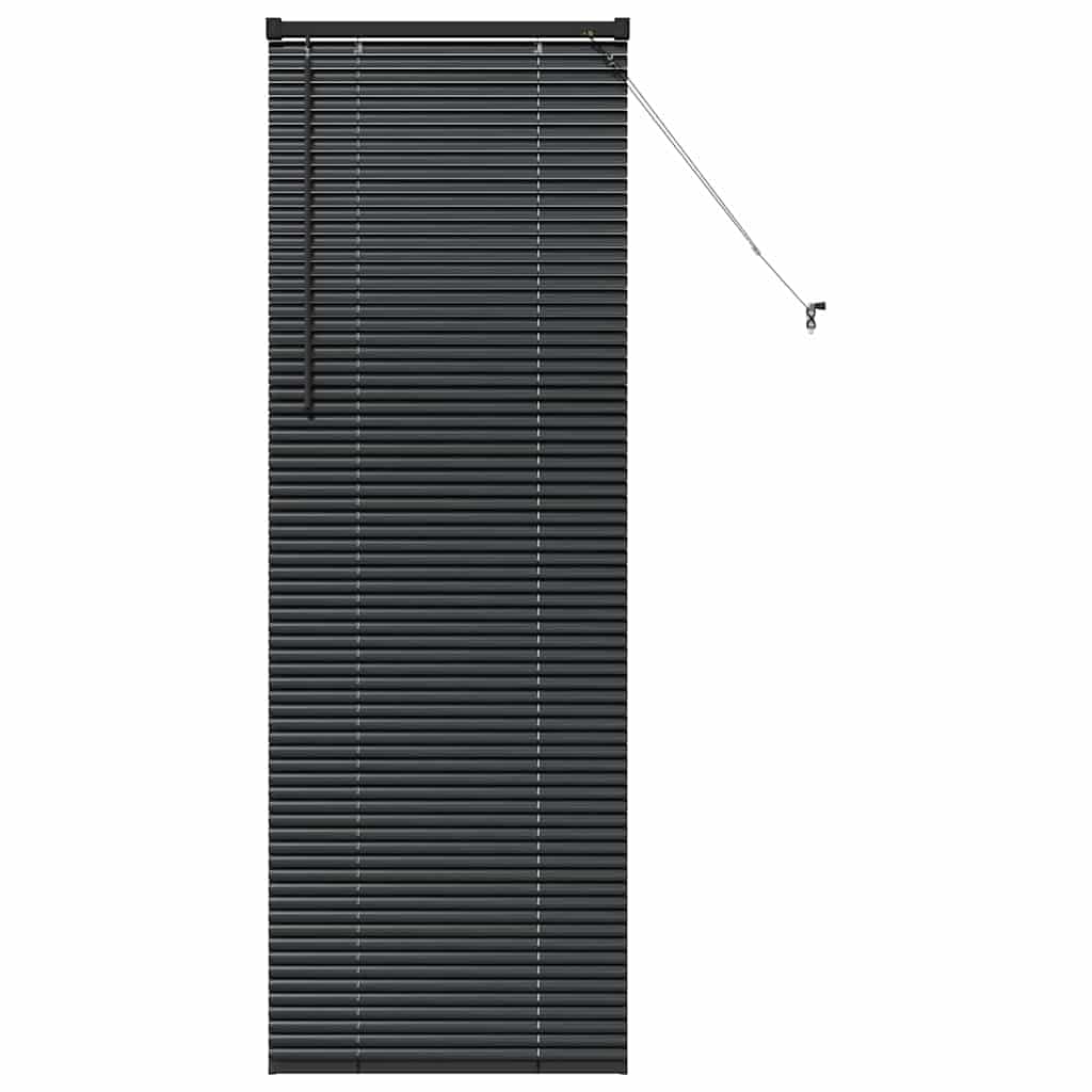 vidaXL Venetian Blinds Height Adjustable Black 175 x 60 cm Aluminium, Modern Rectangular Aluminum Blinds, Adjustable Indoor Window Treatments, Light Control Privacy for Home Decor, Office