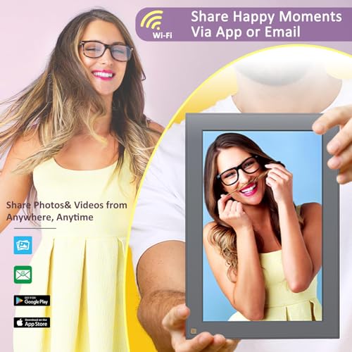 Fullja 10.1 Inch Digital Picture Frame Wifi Digital Photo Frame - 1280X800 Ips Touch Screen, Motion Sensor thumb #3