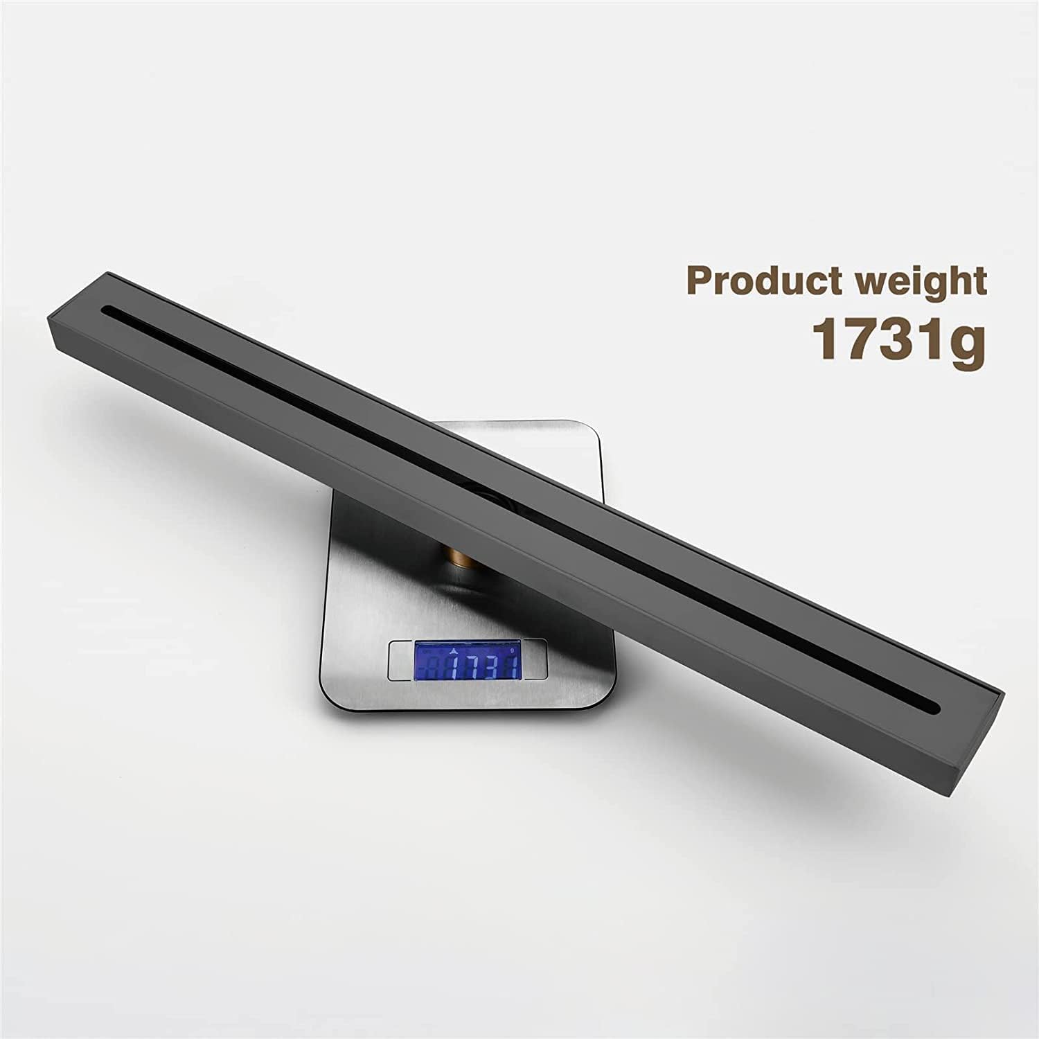 Drain Covers,Sink Plug,Strainer,Linear Shower Drain 304 Stainless Steel Linear Shower Floor Drain Rectangle Deodorizer Shower Waste Drain 600×55×25MM Linear Drains,Black (Color : Gris)