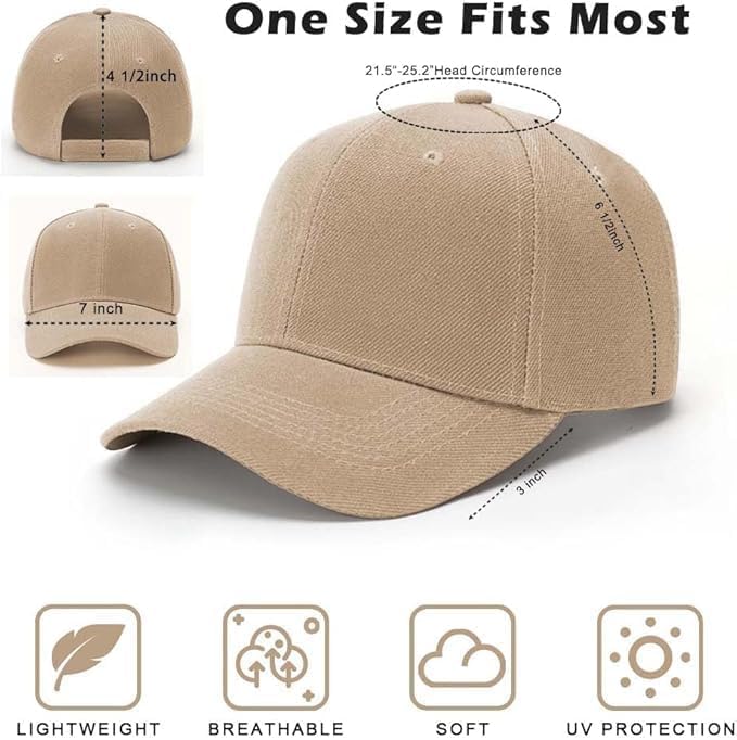 Image of Wholesale 20-Pack Solid Baseball Caps - DIY, Breathable, Adjustable Fit