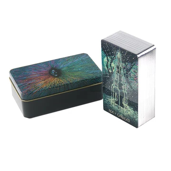 AYME The Little Prisma Visions Oracle Tarot Card Game in A Tin A 78-Card Deck with Guidebook Gilded Silver (Limited Edition) 400 GSM Silver Core Cardstock for Adults (Special Addition)