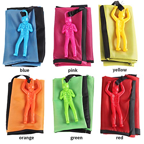 image for 98K Parachute Toy, 6 Pieces Children's Flying Toys, Tangle Free Throwi