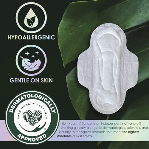 Image of L. Ultra Thin Pads for Women, Overnight Absorbency, Organic Cotton Top Layer, Unscented Pads with Wings,96 Count (Pack of 2)