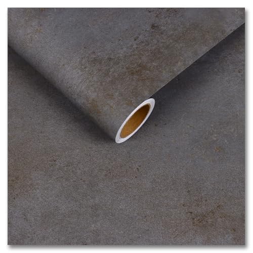 CRE8TIVE Dark Grey Concrete Wallpaper Peel and Stick for Bedroom Industrial Cement Wallpaper Removable Self Adhesive Concrete Contact Paper Waterproof for Walls Cabinets Bathroom Living Room 12"x80"