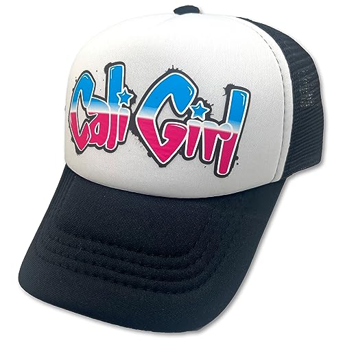 Sol Baby Cali Girl Graffiti Black Adjustable Snapback Mesh Trucker Hat - Beach Baseball Cap for Infants, Toddlers & Youths2