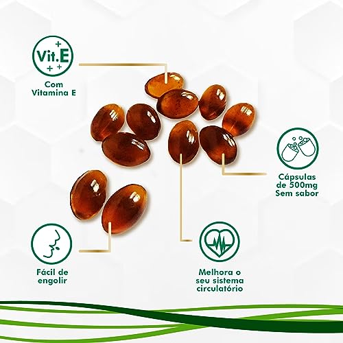 PRÓPOLIS EM CÁPSULAS - KIT 3 PRÓPOLIS VERDE COM VITAMINA E- EM CÁPSULA 1000MG POR DIA - PROTEJA VOCÊ