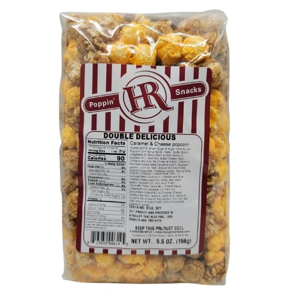 Double Delicious Cheese and Caramel Popcorn | 6 Pack | HR Poppin' Snacks