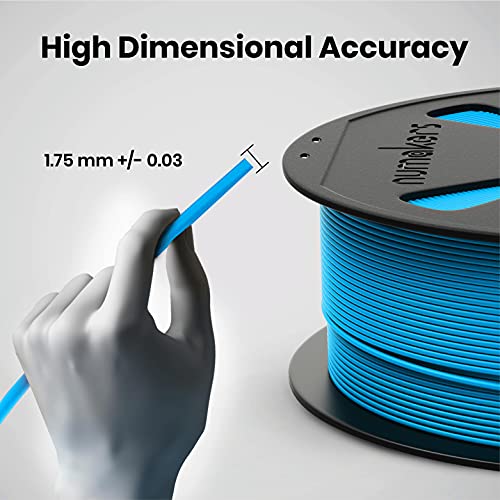 Image of NUMAKERS PLA+ 3D Printer Filament, 1.75mm, Dimensional Accuracy + /- 0.03 mm, 1 kg Spool (2.2 lbs), Compatible with Most FDM Printers (Light Blue)