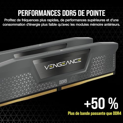 RAM DDR5 CORSAIR VENGEANCE 48Go 2x24Go 6000MHz CL30 Compatible iCUE - vue 6