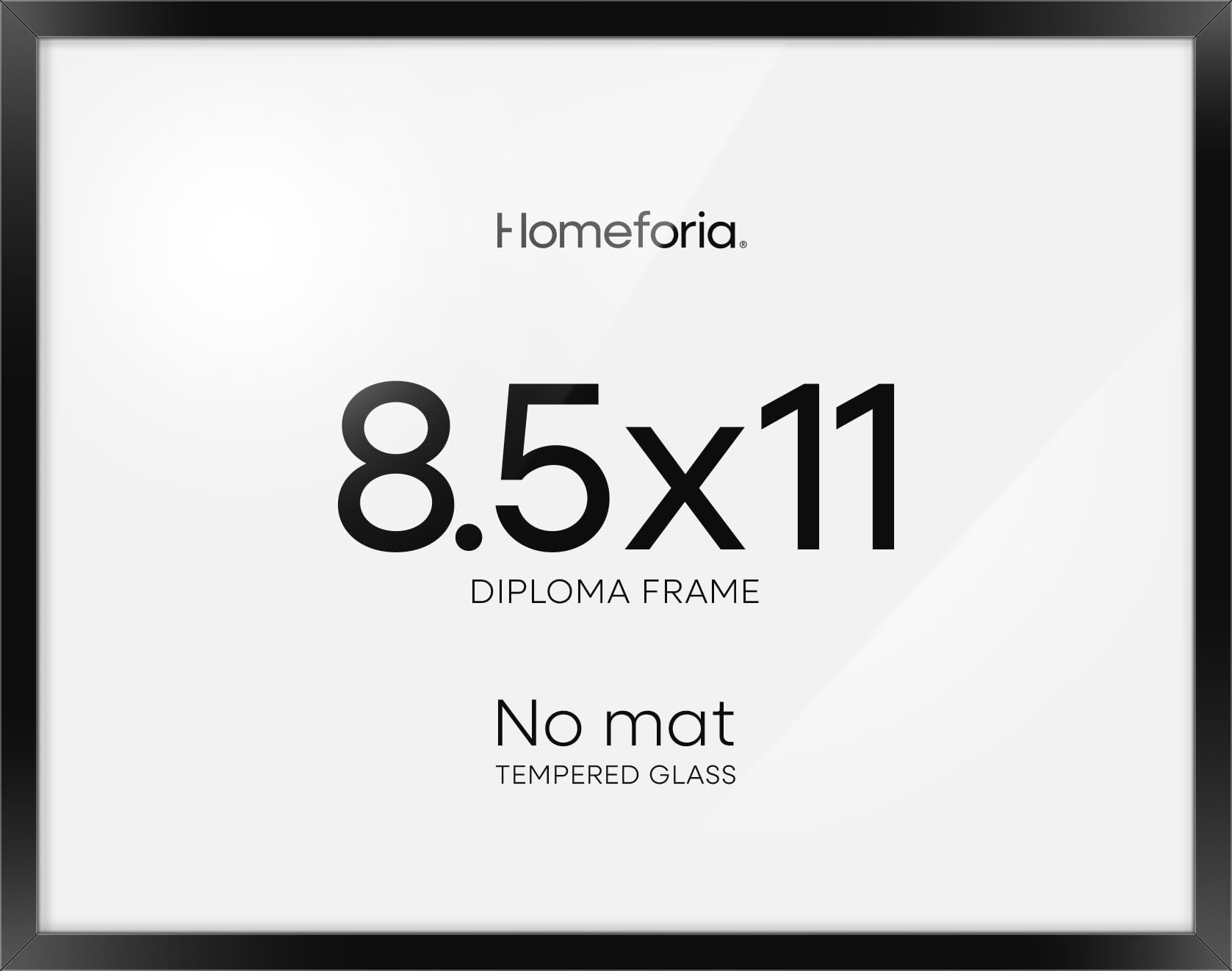 Homeforia Black Diploma Frame 8.5 x 11, High End Metal 8.5x11 Certificate Frames, 11x8.5 inch Document Frame for Wall or Tabletop, 8.5 by 11 Award Letter Size Frame, Tempered Glass, Wall Kit, Set of 2