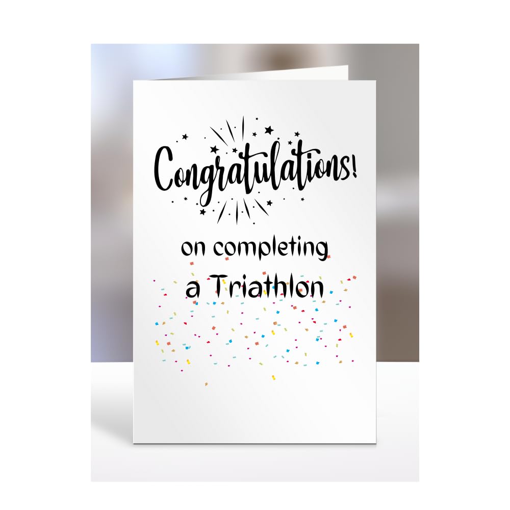 Congratulations on completing a Triathlon card, gifts for men, women, friend, son, daughter, brother, sister, colleague, presents for christmas, A5-245_45