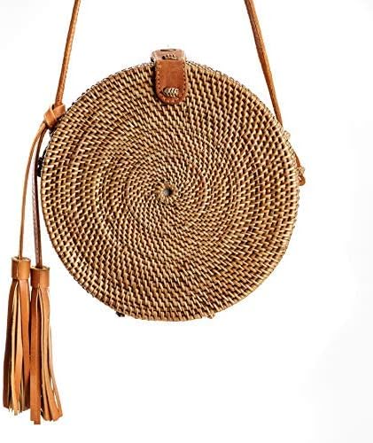 Rattan Bags for Women - Handmade Wicker Woven Purse Handbag Circle Boho Bag Bali … | Handmade, Woven, Bag - Image 3