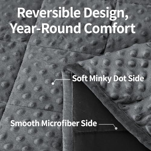 Image of Mr. Sandman Weighted Blanket for Adults Queen Size 20 lbs, Soft Cooling Heavy Minky Blanket for Sleep, Washable Throw Blanket with Glass Beads, 60 x 80 Inches, Dark Grey /Black