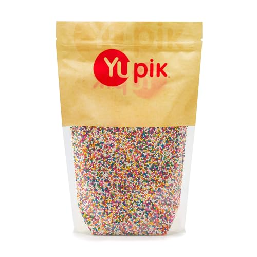 Image of Yupik Birthday Cake Sprinkles, 2.2 lb (35.2 oz) Pack of 6, Rainbow Nonpareil Sprinkles, Gluten-Free, Kosher, Cholesterol-Free, Sodium-Free, Fat-Free, For Baking, Decorating Ice Cream, Cakes, & Donuts