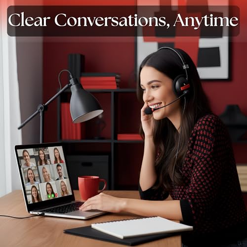 Image of USB Headphone with Noise-Canceling Mic | Ideal for Teams, Zoom, Office & Call Center Use | Comfortable Wired Headset for PC & Laptop | Model: Meta MT440 (Black)