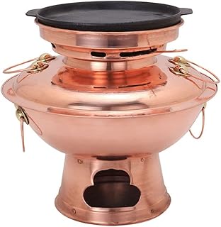 Hot Pot Miedź gorący garnek, pogrubienie gospodarstwa domowego węgla drzewnego staromodny piec węgiel drzewny grillowanie jednoczęściowy mandaryński kaczka garnek stary pekin miedzi-shabu-shabu garnek