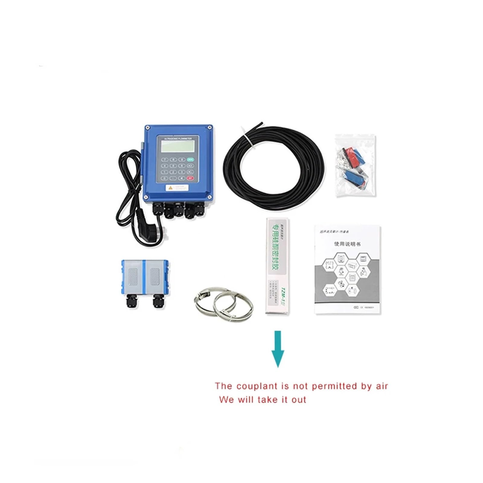 Medición de Alta precisión Medidor De Flujo Ultrasónico Digital, Medidor De Flujo De Agua Fijo Separado Industrial, Sensor JUF-2000B